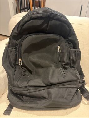 Dance backpack black nylon 16 inch with shoes compartments